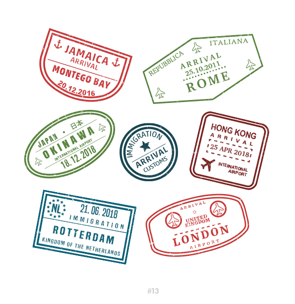 Buy Customizable Jamaica London travel Stamp Collection | Blank Stamps Template