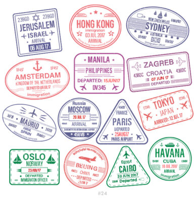 Buy Customizable Jerusalem Havana travel Stamp Collection | Blank Stamps Template