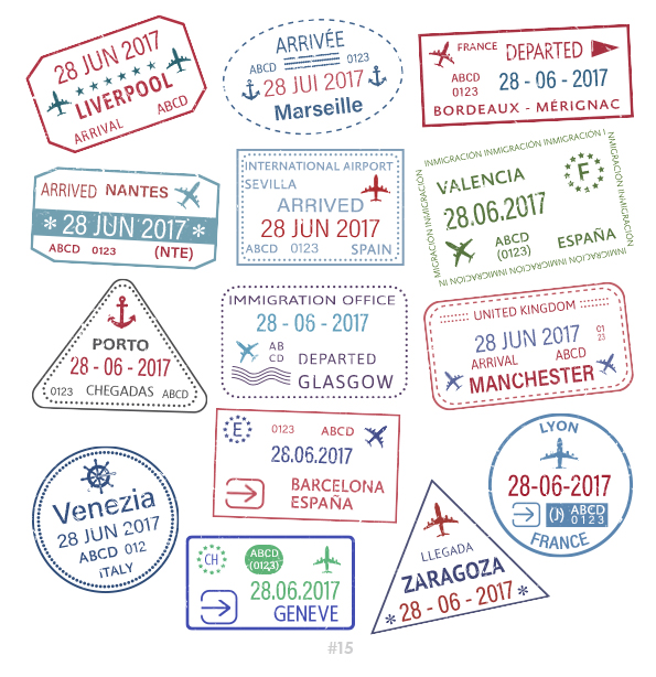 Buy Customizable Liverpool Lyon travel Stamp Collection | Blank Stamps Template