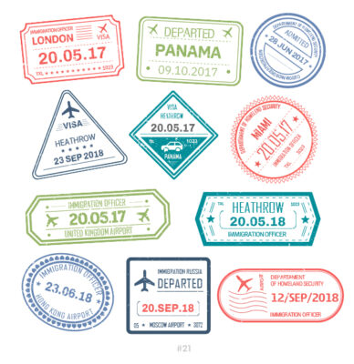 Buy Customizable London Russia travel Stamp Collection | Blank Stamps Template