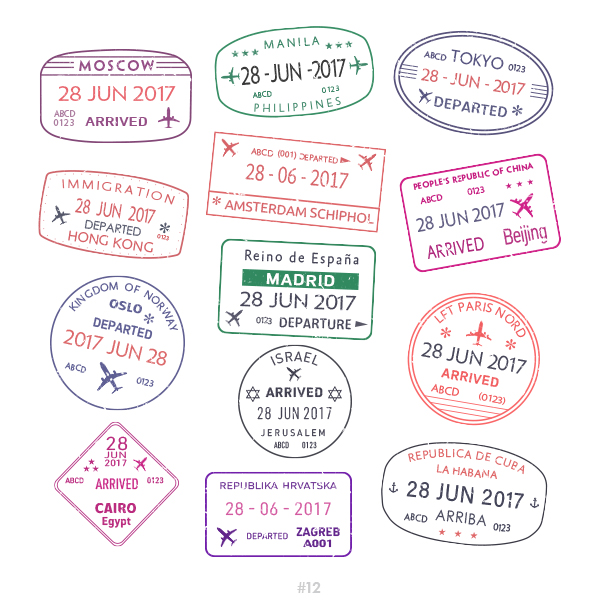 Buy Customizable Manila Cuba travel Stamp Collection | Blank Stamps Template