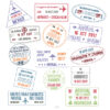 Buy Customizable Mexico Indonesia travel Stamp Collection | Blank Stamps Template