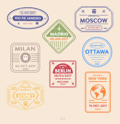 Buy Customizable N32 Rio New York Stamp beige Collection | Blank Stamps Template