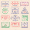 Buy Customizable N35 Kuala Lumpur Warsaw travel Stamp Collection | Blank Stamps Template