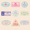 Buy Customizable N36 Paris Berlin travel Stamp Collection | Blank Stamps Template