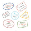 Buy Customizable New York Brasil travel Stamp Collection | Blank Stamps Template