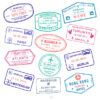Buy Customizable New York Hong Kong travel Stamp Collection | Blank Stamps Template