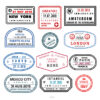 Buy Customizable New York Istanbul travel Stamp Collection | Blank Stamps Template