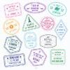 Buy Customizable Sydney Melbourne travel Stamp Collection | Blank Stamps Template