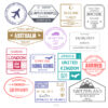 Buy Customizable Thailand Switzerland travel Stamp Collection | Blank Stamps Template
