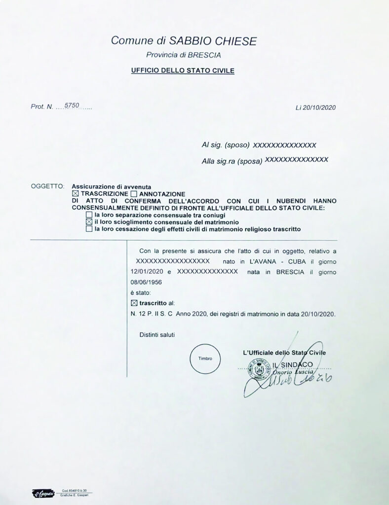 Easily Customize Italy Divorce Certificate with Realistic word Templates