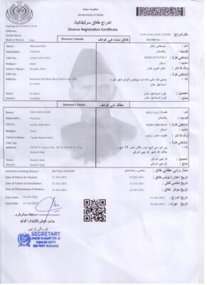 Easily Customize Pakistan Divorce Certificate with Realistic word Templates (VERSION1)