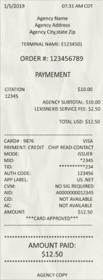 Fake Agency payment receipt