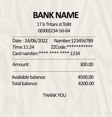 Fake Bank payment Receipt
