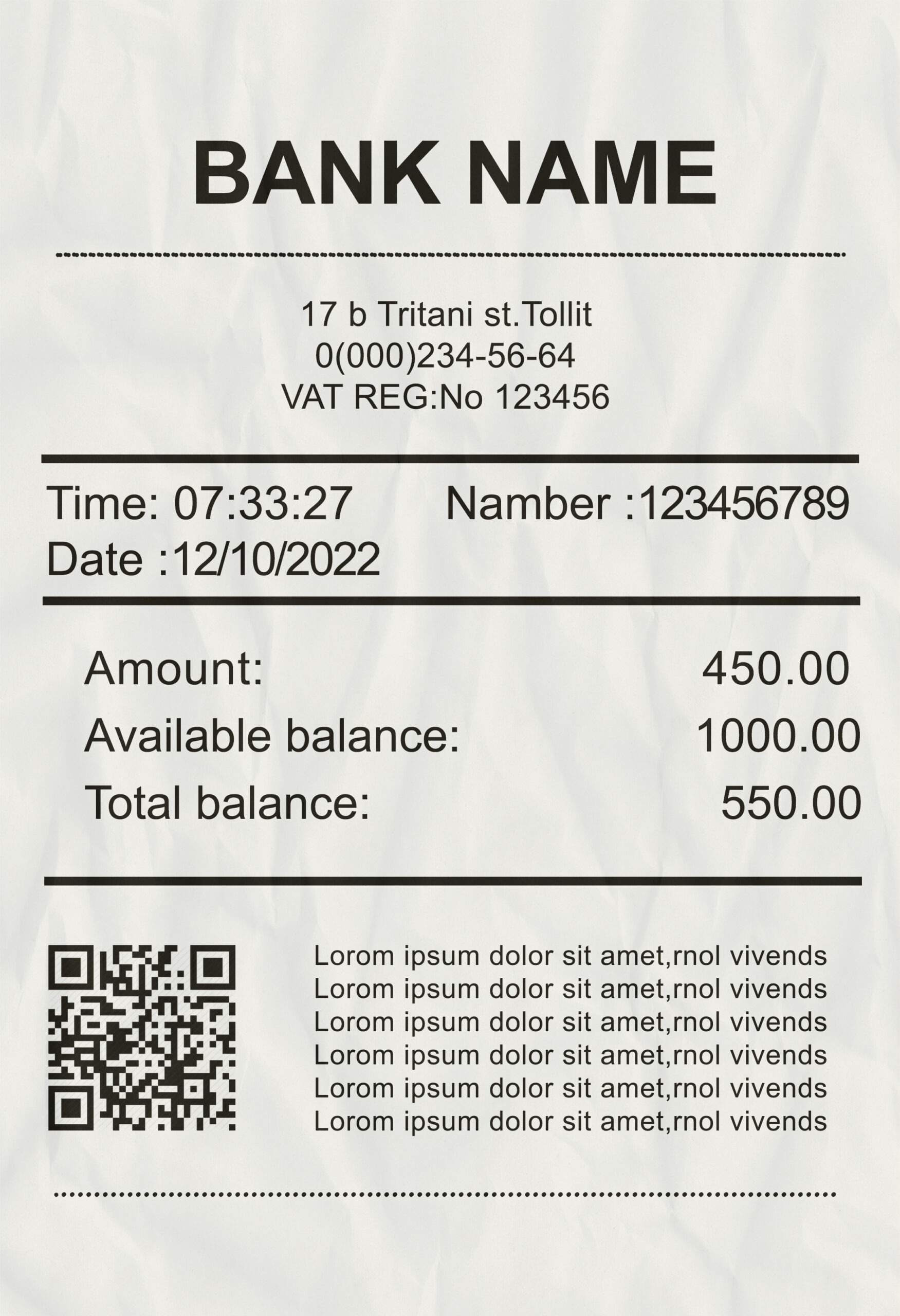 Fake Bank receipt version 2