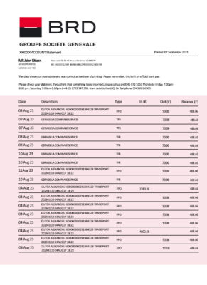Fake Brd Business Bank Statement