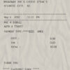 Fake Broadway Joe’s Cheese Steaks payment Receipt