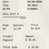 Fake COST GASOLINE payment check Receipt
