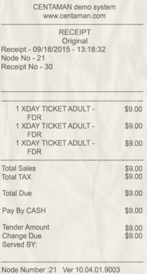 Fake Centaman payment check Receipt