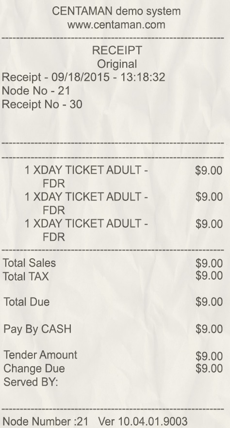 Fake Centaman payment check Receipt