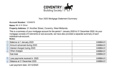 Fake Coventry Building Society Business Bank Statement (version1)