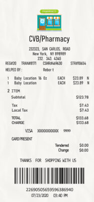 Fake Cvb Pharmacy Receipt