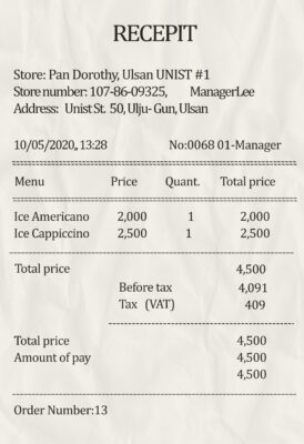 Fake Example Receipt