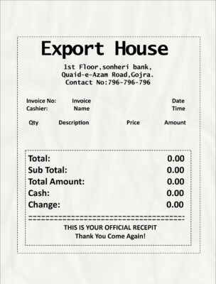 Fake Export house payment check 1 Receipt
