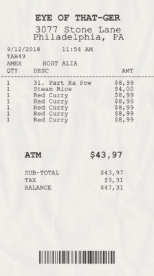 Fake Eye of Thai-ger payment Receipt