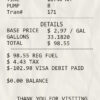 Fake Fuel depot payment check receipt