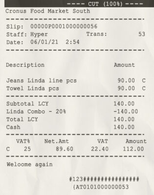 Fake Food market receipt Receipt