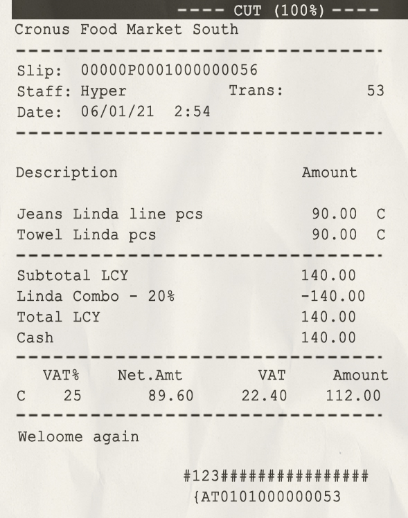 Fake Food market receipt Receipt