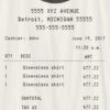 Fake Jessie’s Clothing Store receipt