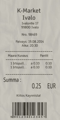 Fake K-market ivalo payment receipt