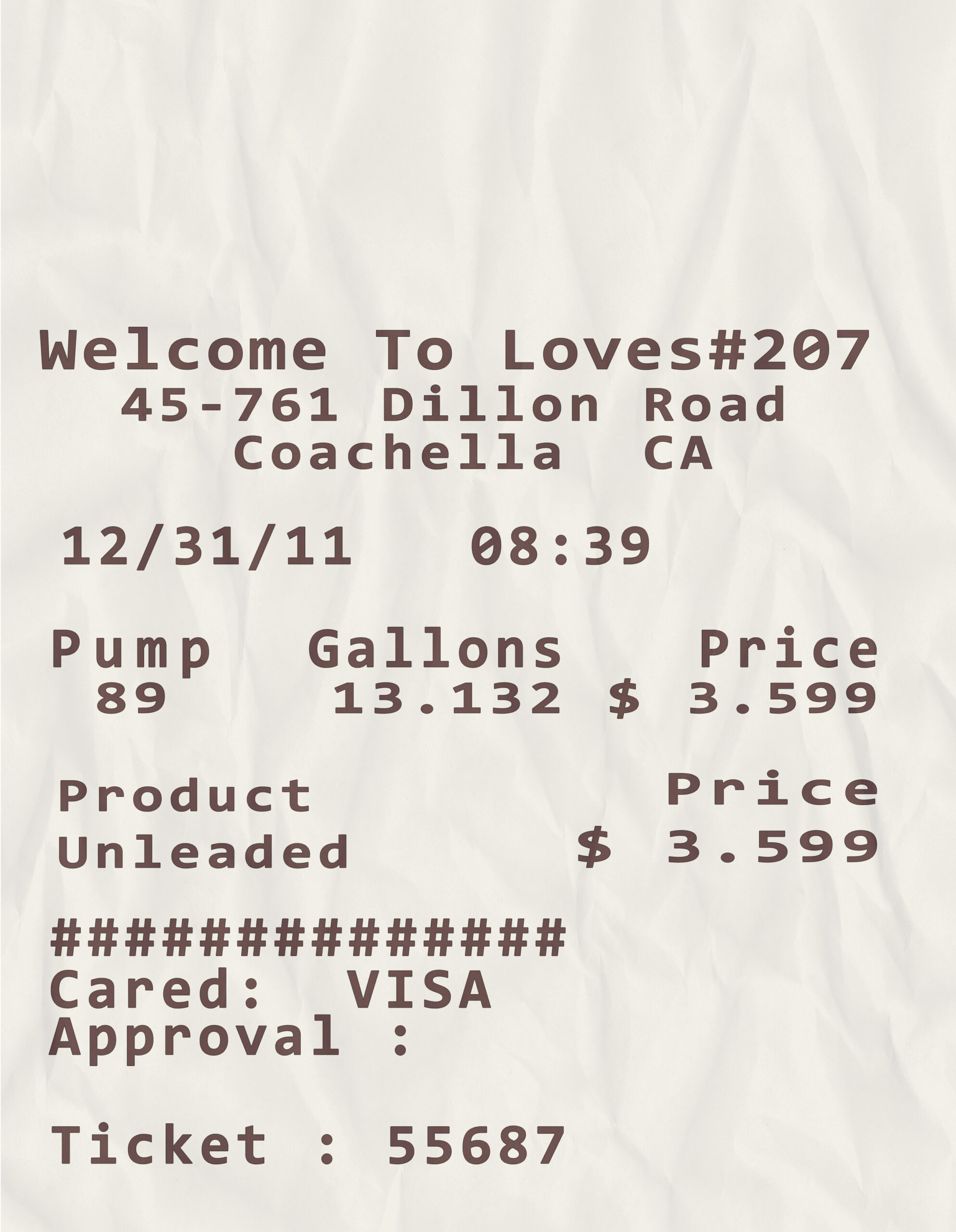 Fake Loves#207 payment receipt