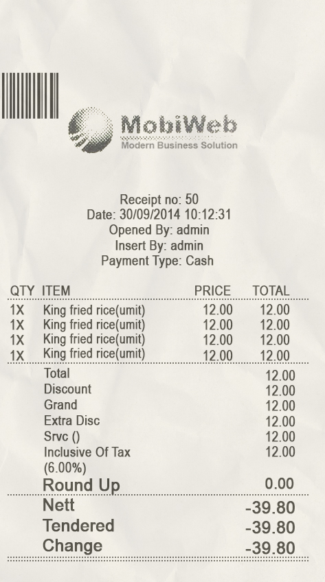 Fake Mobiweb payment Receipt