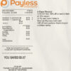 Fake PAYLESS payment check Receipt