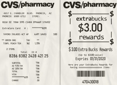 Fake Pharmacy receipt