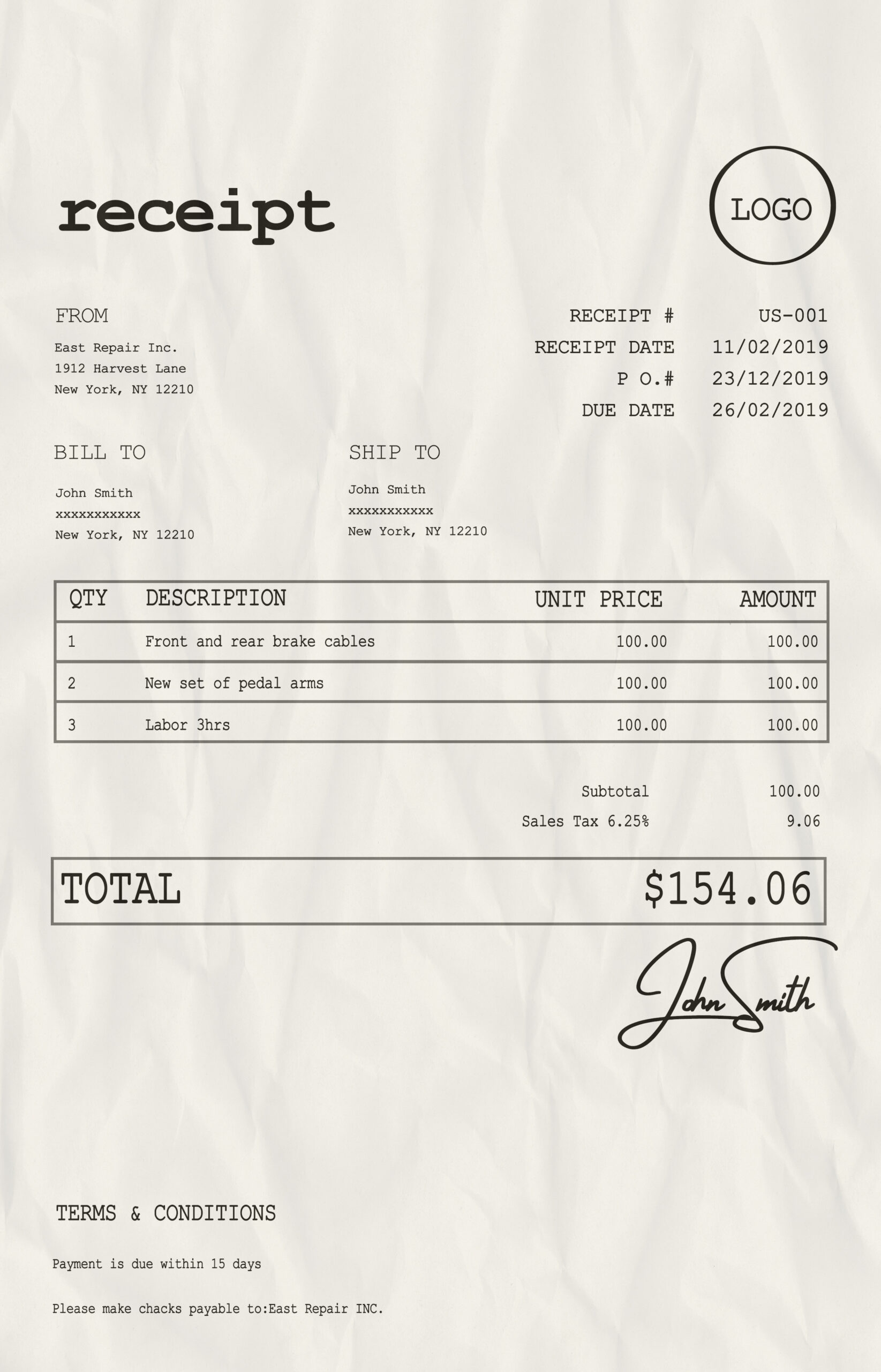Fake Receipt