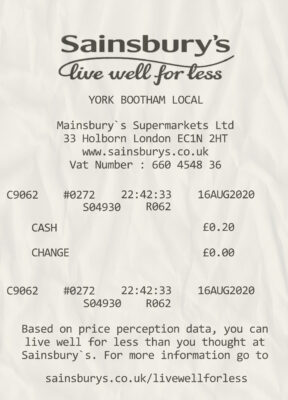 Fake Sainsbury’s payment receipt
