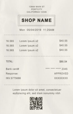 Fake Shop Receipt