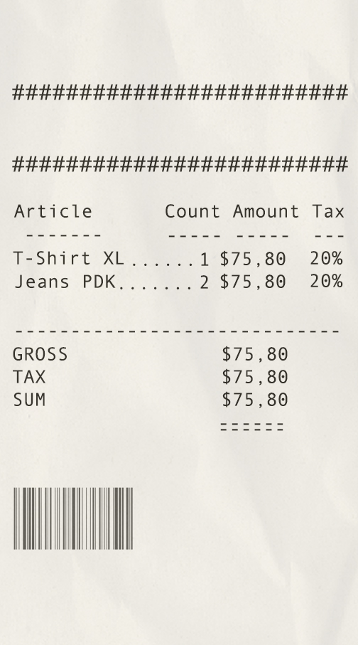 Fake Shop payment check Receipt