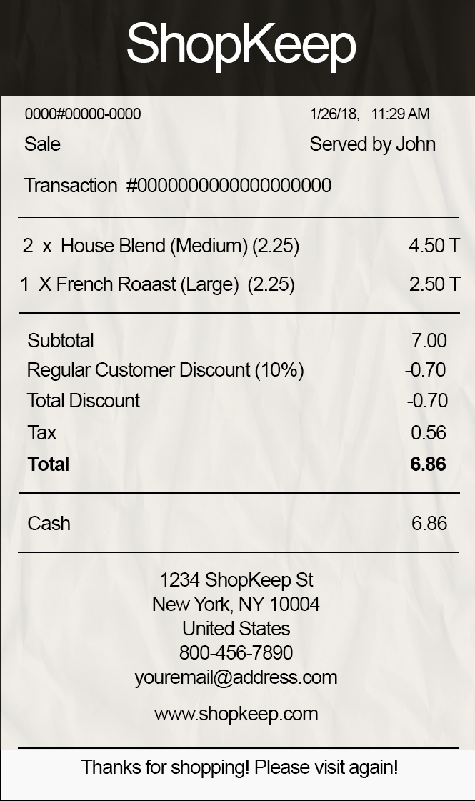 Fake Shop keep payment Receipt