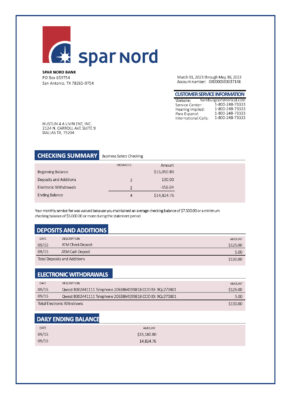 Fake Sparebank 1 Sr B enterprise Business Bank Statement