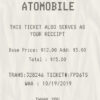 Fake Standart parking receipt