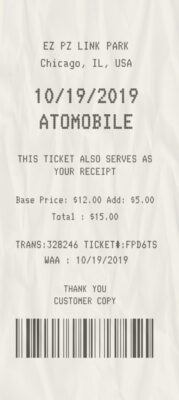 Fake Standart parking receipt