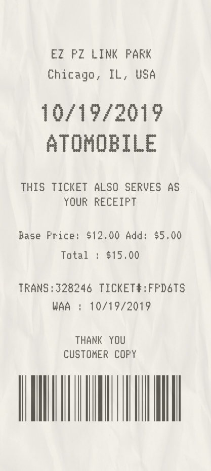 Fake Standart parking receipt
