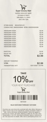 Fake Super Grocery mart payment Receipt