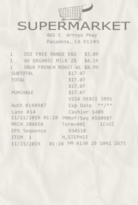 Fake Supermarket Receipt