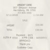 Fake Urgent Care payment Receipt